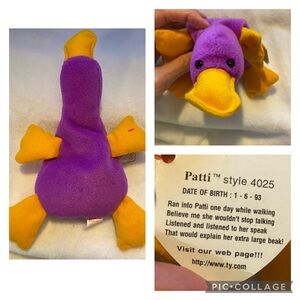 Set of 5 Beanie Babies from 1993, 1995 and 1998 with original hang tags